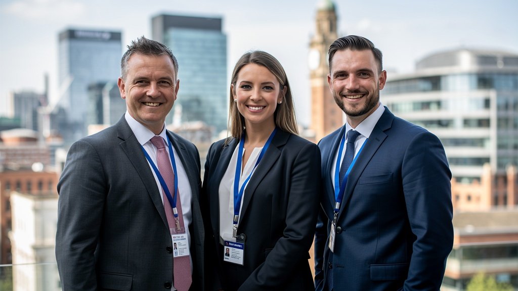 Birmingham Surveyors UK team of surveyors in front of Birmingham city centre